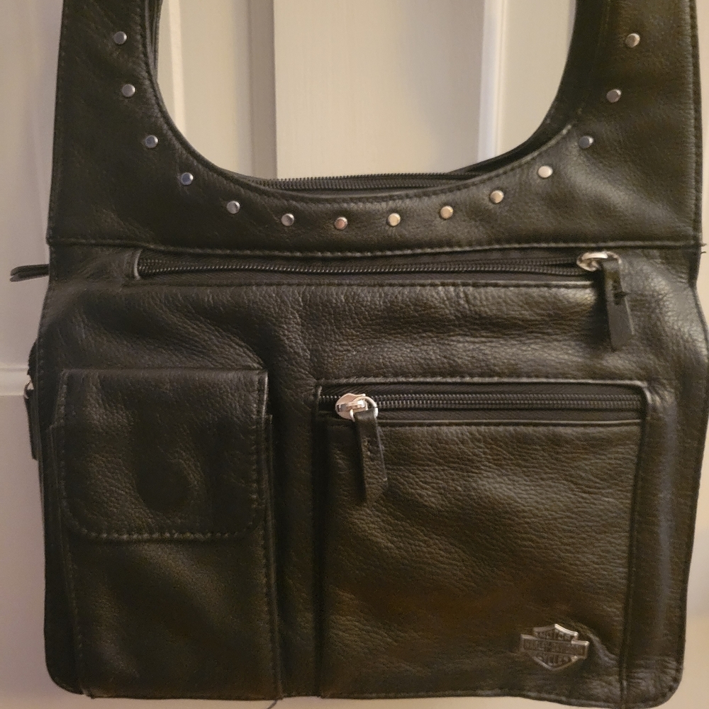 Harley Davidson leather cross body purse